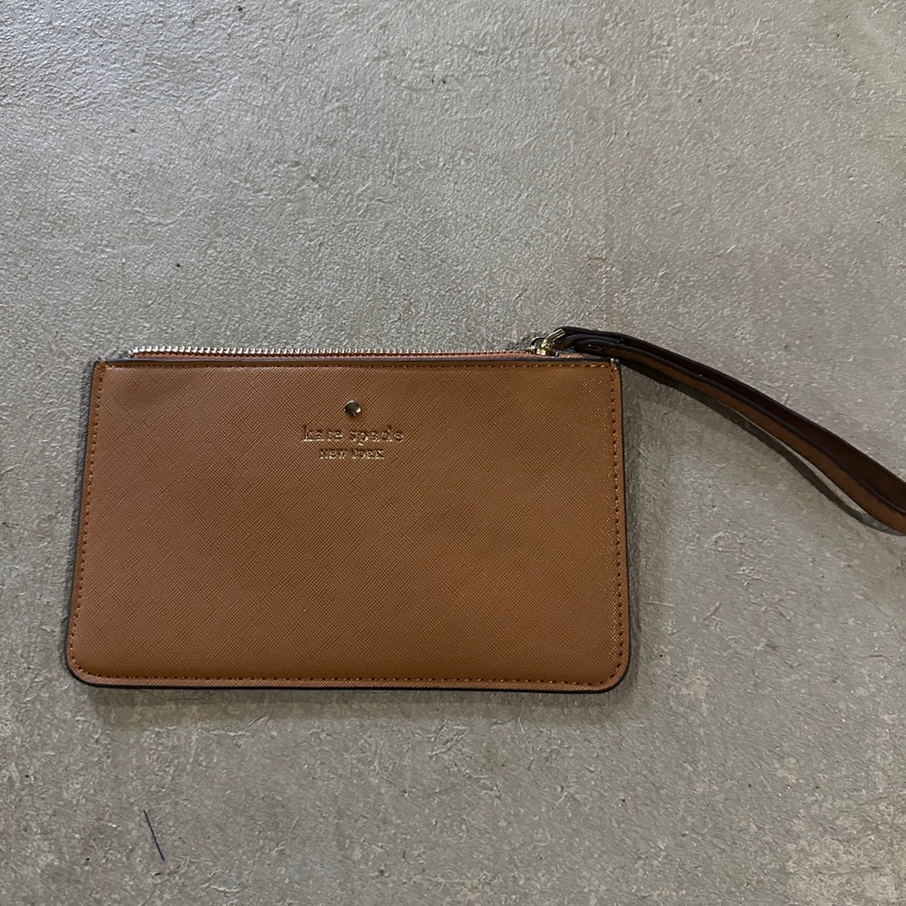 Kate Spade Tan Leather Wristlet
